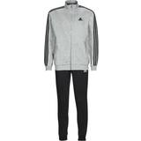 adidas Basic 3-Stripes French Terry Track Suit - Medium Grey Heather/Black