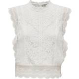 Only Dam Överdelar Only Cropped Lace Top - White/Cloud Dancer