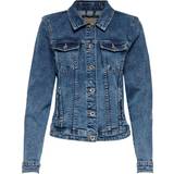 Kort Ytterkläder Only Tia Life Short Denim Jacket - Blue/Medium Blue Denim