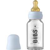Mikrovågsugnssäker Nappflaskor Bibs Baby Glass Bottle Complete Set 110ml