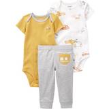 Gula Övriga sets Barnkläder Carter's Infant Boys 3-Piece Transportation Bodysuit Set Yellow 24M