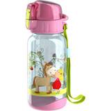 Haba Vattenflaskor Haba 304485 – Vattenflaska Vicki & Pirli, 400 ml barnvattenflaska med hästmotiv i rosa för dagis eller skola, BPA-fri plast, diskmaskinssäker