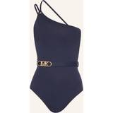 Michael Kors Dam Badkläder Michael Kors Solids One Shoulder One-Piece New Navy Women's Swimsuits One Piece Navy