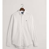 Herr - Vita Skjortor Gant Men Regular Fit Jersey Piqué Shirt White