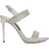 Gråa Sandaletter Dolce & Gabbana Silver Kim Heeled Sandals 8E744 Grigio Ch/Crys IT