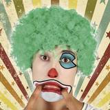 Cirkus & Clowner - Herrar Peruker Th3 Party Curly Hair Wig Green