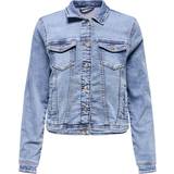 12 - Dam - Jeansjackor Only Cropped Denim Jacket - Blue/Light Blue