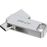 256 GB USB-minnen PNY fdi256dulinktyc otg usb 3.2 c-type & type a 256gb metal silver
