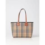 Burberry Womens Briar Brown/black London Small Checked Cotton-canvas Shoulder bag