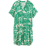 H&M Korta klänningar H&M V-Neck Tunic Dress - Green/Leaf Pattern