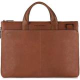 Piquadro Mens briefcase black ca4021b3 light brown leather expandable bag