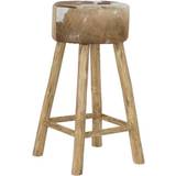 Läder Sittpallar Dkd Home Decor Natural Wood Brown Seating Stool