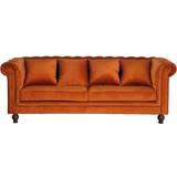 Orange Soffor Venture Design Velvet Orange Soffa 217cm 3-sits
