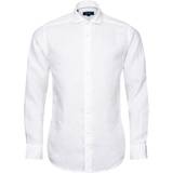 Eton Skjortor Eton Linen Shirt With Wide Spread Collar - White