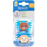 Dr. Brown's Barn- & Babytillbehör Dr. Brown's Prevent Soothers, Animal Faces, 6-18 Months Assorted Blue