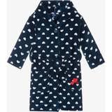 Playshoes girl's heart pattern fleece blue dressing gown. 11-12yrs