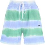 MSGM Byxor & Shorts MSGM Tie Dye Jersey Shorts - Green/Light Blue