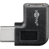 Goobay En kontakt - Svarta Kablar Goobay 90° USB C - USB C 2.0 Angled M-M Adapter