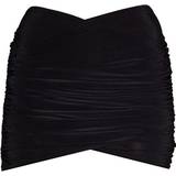 PrettyLittleThing Slinky Ruched Wrap Over Mini Skirt - Black