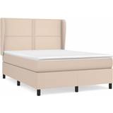 vidaXL cappuccino, 140 200 cm/plain with nails Box Spring with Mattress Colours/Sizes/Models Continental Bed