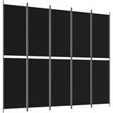 vidaXL 5-Panel Black Rumsavdelare 249.9x220cm