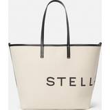 Stella McCartney Dam Handväskor Stella McCartney Womens Ecru Logo-print Organic-cotton Tote bag