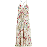 Blommiga - Långa klänningar - XXL H&M Pleated Maxi Dress - Cream White/Floral