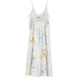 H&M Drawstrings Dress - Light green/Floral