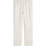 Dam - Linnebyxor - S H&M Regular Fit Linen Trousers - Cream