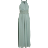 Långa klänningar Vila Milina Pleated Halterneck Maxi Dress - Green Milieu