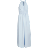 Halterneck Klänningar Vila Milina Pleated Halterneck Maxi Dress - Kentucky Blue