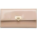 Ferragamo Wanda beige continental wallet clutch