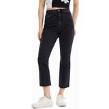 Desigual Byxor & Shorts Desigual Straight cropped jeans BLACK
