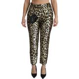 Dam - Silke/Siden Jeans Dolce & Gabbana Sequined High Waist Pants - Gold/Brown