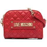 Love Moschino Röda Handväskor Love Moschino Logo-Lettering Quilted Crossbody Bag - Red