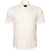Eton Herr Pikétröjor Eton Cotton-Linen Contemporary Fit Polo Shirt - Off-White