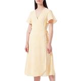 Jeansjackor - Prickiga Kläder Vila Lovie S/S Wrap Midi Dress - Golden Haze/Aop: sally