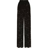 Dolce & Gabbana Dam Byxor & Shorts Dolce & Gabbana Flared branded stretch lace pants