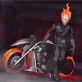 Mezco Toyz Leksaker Mezco Toyz Ghost Rider Actionfigur & Vehicle with Sound & Light Up 1/12 Ghost Rider & Hell Cycle