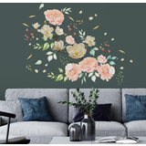 Walplus Barnrum Walplus magnolia rosa akvarell blommor självhäftande dekaler konst vinyl