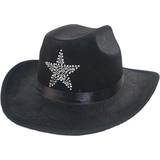 Svart - Vilda västern Huvudbonader Cowboyhatt med Sheriffstjärna