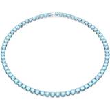 Swarovski Halsband Swarovski Matrix Tennis halsband, rund skärning, blå rodiumpläterad, Medium, Rodiumpläterad, zirkon, Kristaller