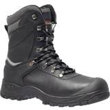 Footguard Arbetsskor Footguard nordic high s3 black leather combat steel toe scuff cap safety boots