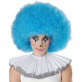 Blå - Cirkus & Clowner Korta peruker Jumbo Blue Afro Wig Blue