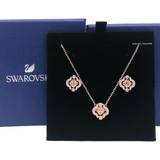 Smyckesset Swarovski glittrande dansklöver smyckesset â€“ och örhängen par med vita och rosa kristaller roséguldfärgad plätering