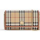 Burberry Check Chain Strap Wallet - Archive Beige