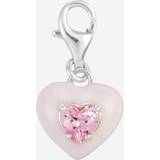 Smycken Thomas Sabo Charm-hängsmycke hjärta med rosa stenar silver