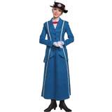 Disney Damer Maskeradkläder Disney Mary Poppins Women's Blue Coat Costume Blue/White