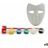 Vit Maskerad Ansiktsmasker Pincello Bastelset Maske Weiß Kunststoff 12 Stück