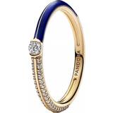 Pandora ME Pavé & Dual Ring - Gold/Transparent/Blue